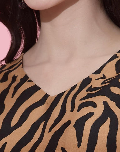 Rust Animal Print Knot Dress | Sudathi