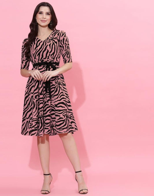 Pink Fit & Flare Dress | Sudathi
