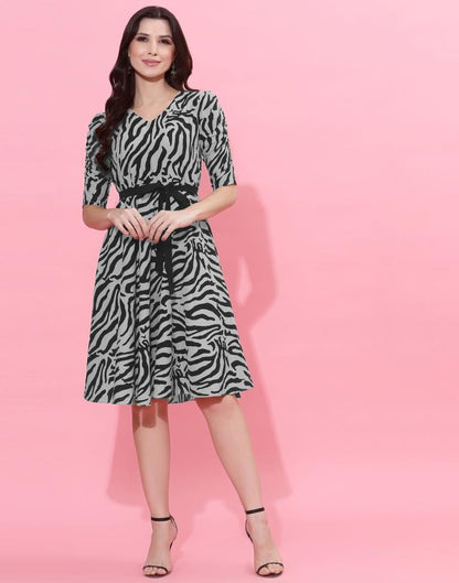 Grey Fit & Flare Dress | Sudathi