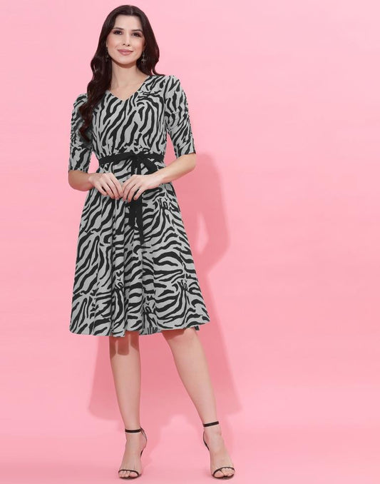 Grey Fit & Flare Dress | Sudathi