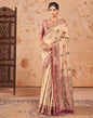 Beige Silk Woven Saree