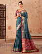 Dark Rama Blue Silk Woven Saree