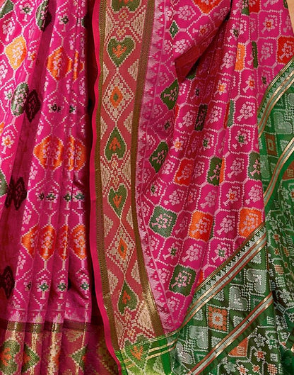Rani Pink Silk Woven Saree