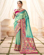 Sky Turquoise Silk Woven Saree