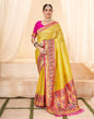 Yellow Silk Woven Saree