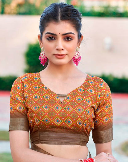 Multi Linen Printed Saree