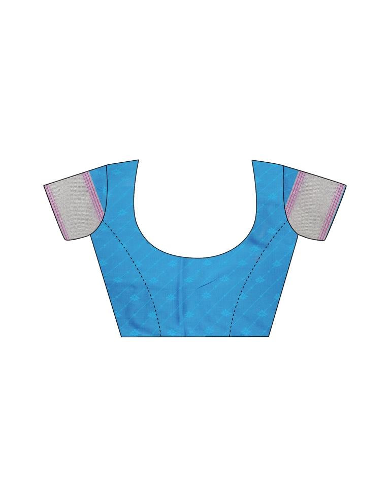 Sea Blue Silk Woven Saree