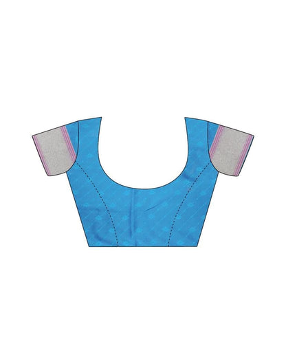 Sea Blue Silk Woven Saree