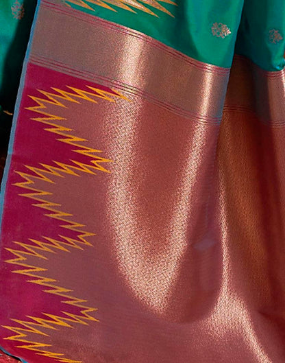 Rama Green Silk Woven Saree