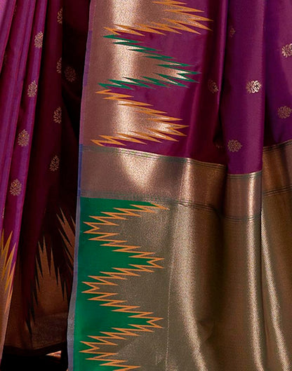 Dark Magenta Silk Woven Saree