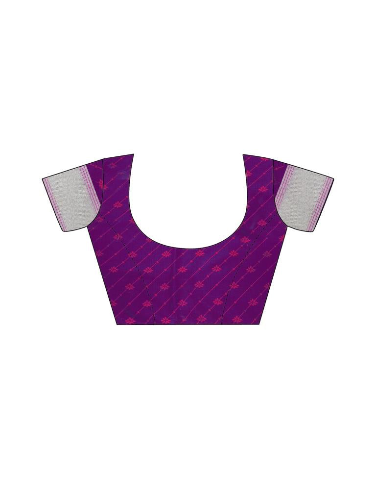 Dark Magenta Silk Woven Saree