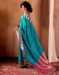 Teal Blue Silk Woven Saree