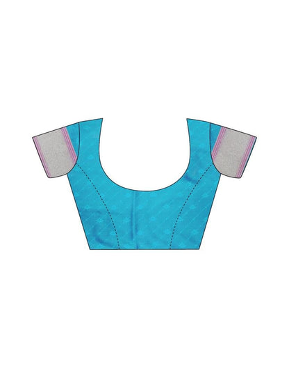 Teal Blue Silk Woven Saree