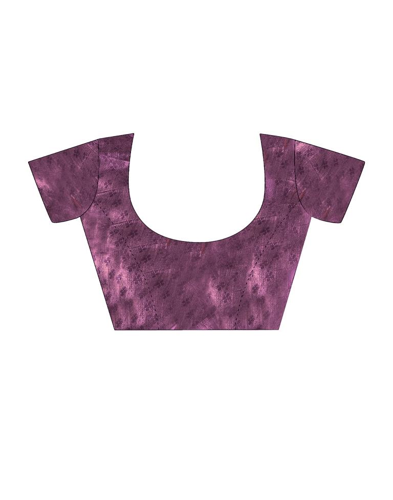 Dark Purple Silk Printed Saree