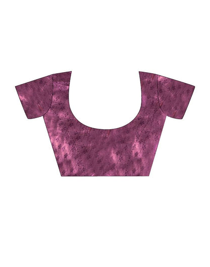 Dark Purple Silk Printed Saree