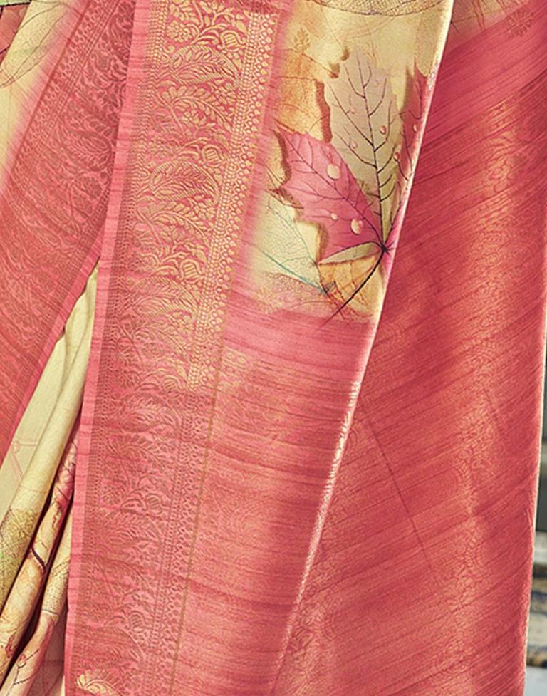 Yellow Silk Woven Saree