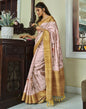 Light Peach Silk Woven Saree