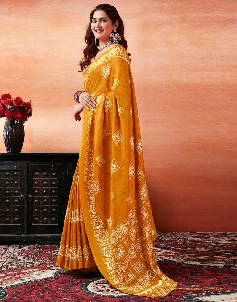 Turmeric Silk Printed Saree