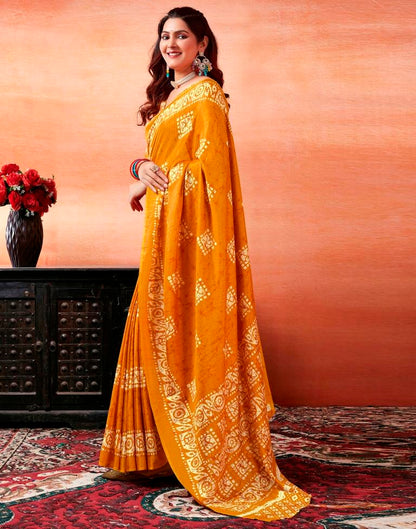 Turmeric Silk Printed Saree