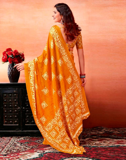 Turmeric Silk Printed Saree