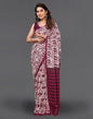 Maroon Silk Printed Saree