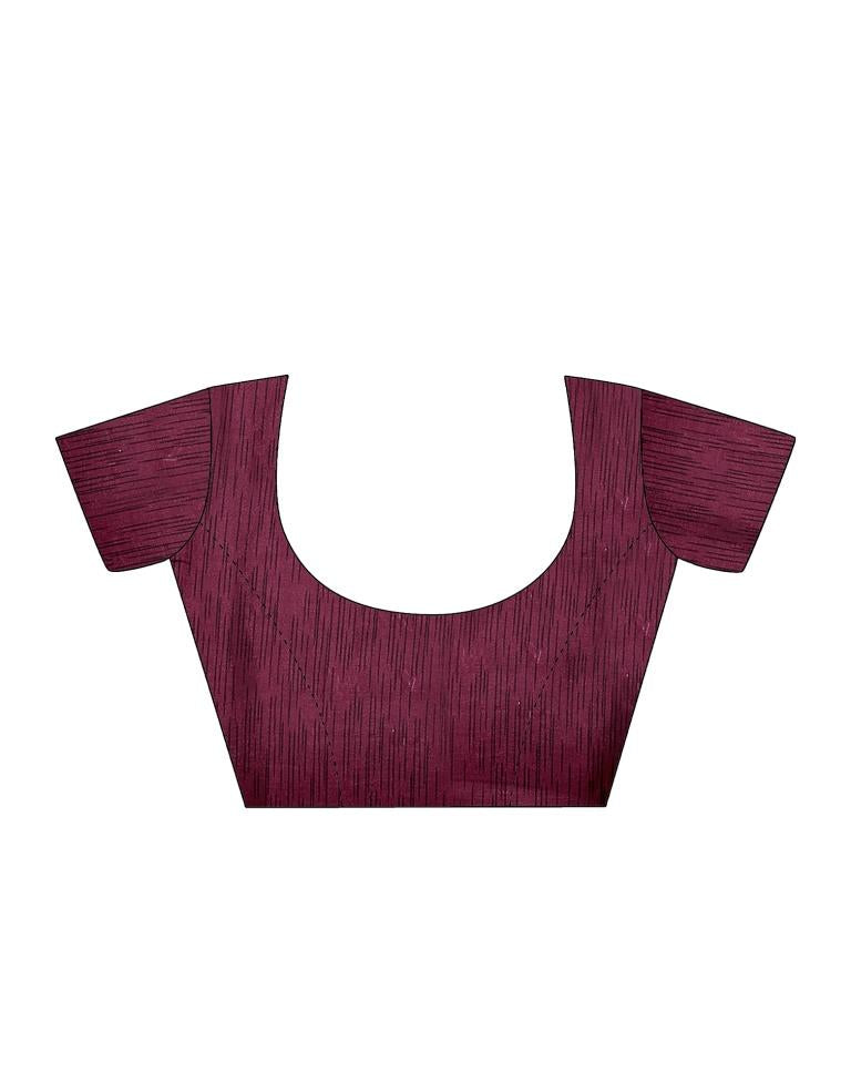 Maroon Silk Printed Saree