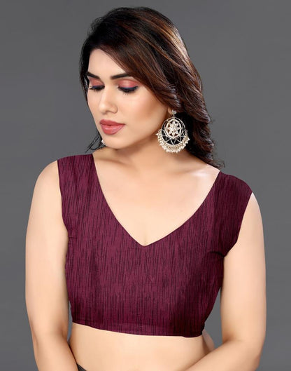 Maroon Silk Printed Saree