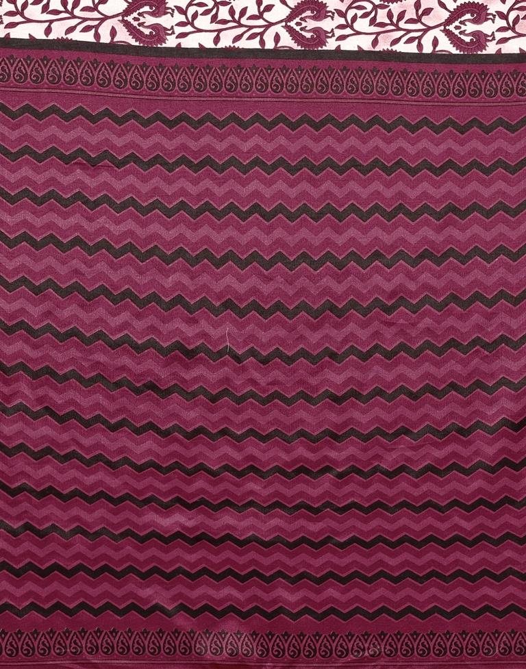 Maroon Silk Printed Saree