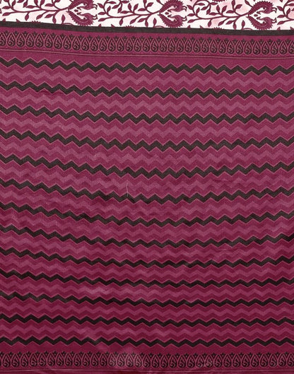 Maroon Silk Printed Saree