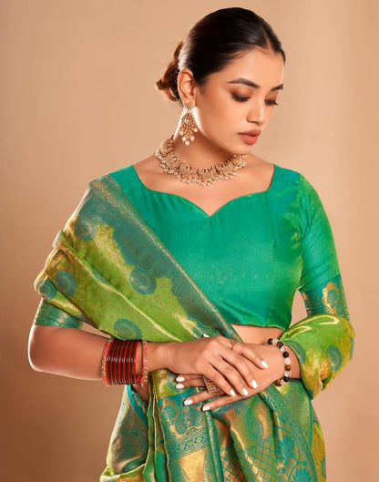 Green Silk Woven Saree