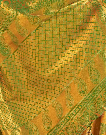 Yellow  Silk Woven Saree