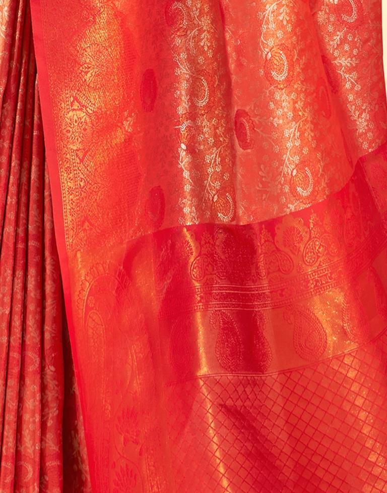 Red Silk Woven Saree