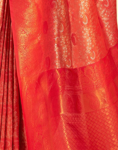 Red Silk Woven Saree
