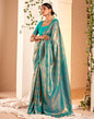 Teal  Silk Woven Saree