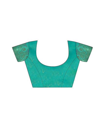 Teal  Silk Woven Saree