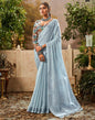 Light Blue Cotton Woven Saree