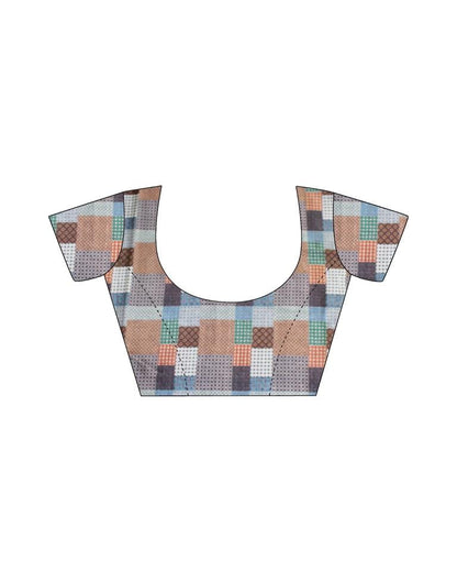 Light Blue Cotton Woven Saree