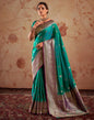 Rama Green Silk Banarasi Saree