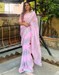 Light Pink Georgette Plain Saree