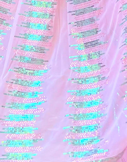 Light Pink Georgette Plain Saree