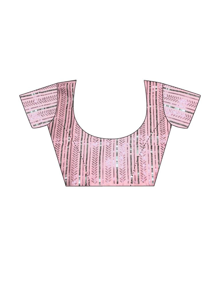 Light Pink Georgette Plain Saree