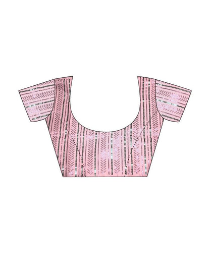 Light Pink Georgette Plain Saree