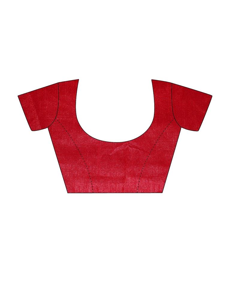 Red Georgette Plain Saree