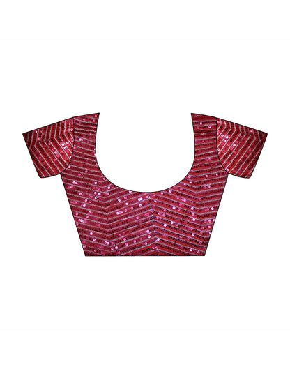 Red Georgette Plain Saree