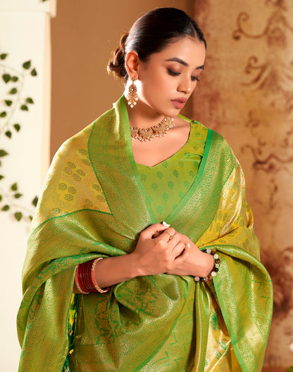 Green Silk Weaving Saree