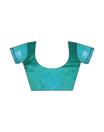 Teal Silk Weaving Saree
