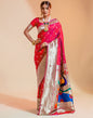 Bright Pink Silk Weaving Saree