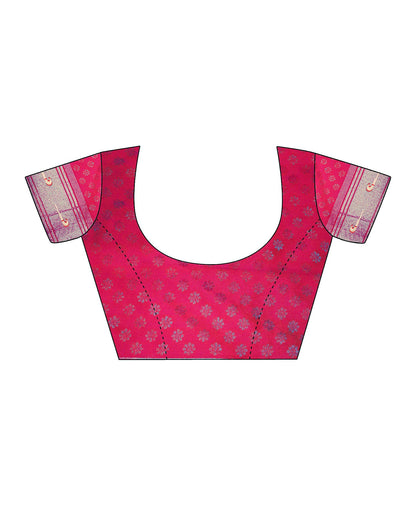 Bright Pink Silk Weaving Saree