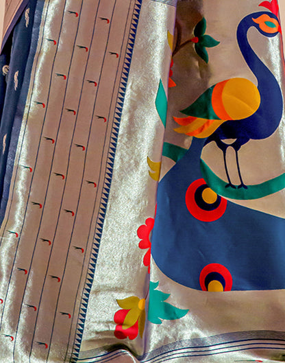 Dark Blue Silk Weaving Saree