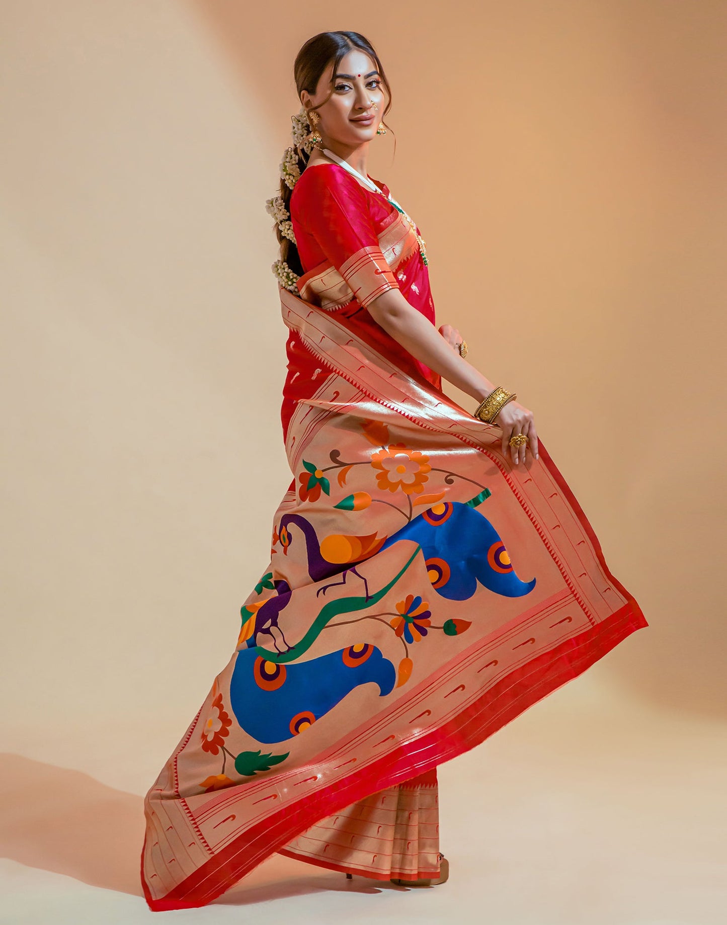 Red Silk Weaving Saree